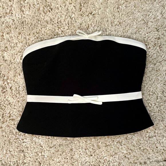 New Strapless Suiting Top With Contrast Bows || Meshki - Picture 2 of 4